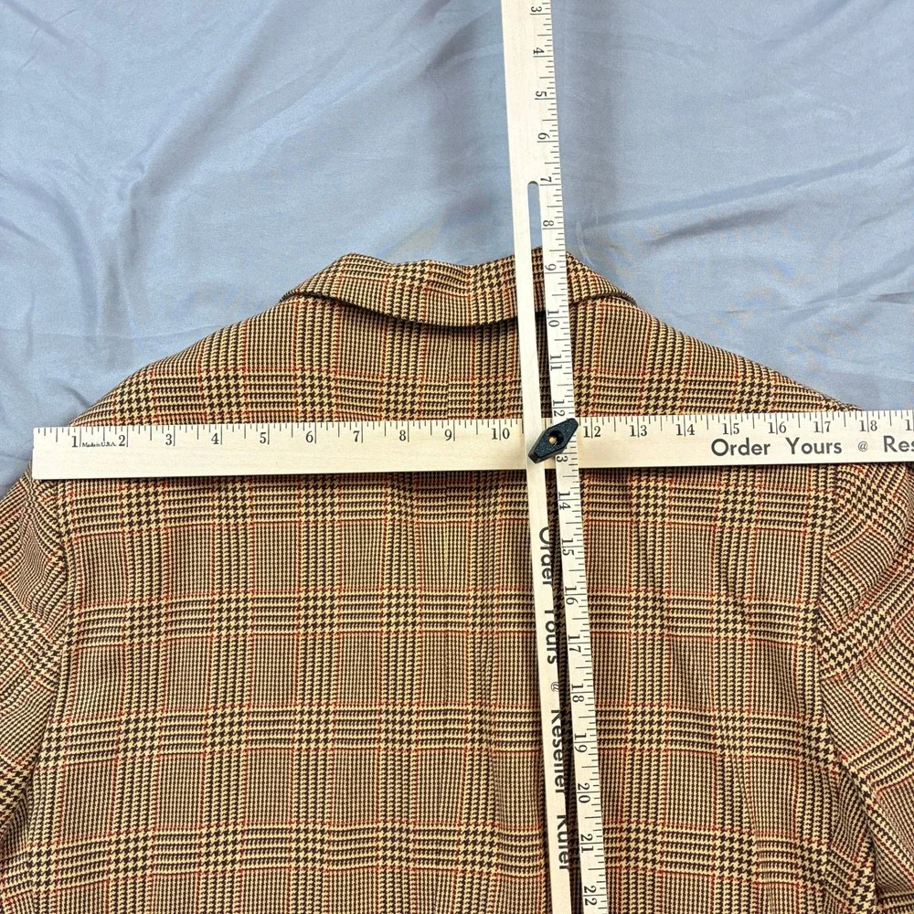 Made in Italy Cotton Mens Sport Coat Glen Plaid Tan Brown 40R (50IT) Guabello